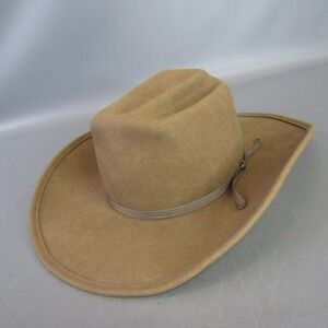 Eddy Bros. Cowboy Hat Western Style Wool Felt Hat Tan Brown Size 7 Bar Ranch